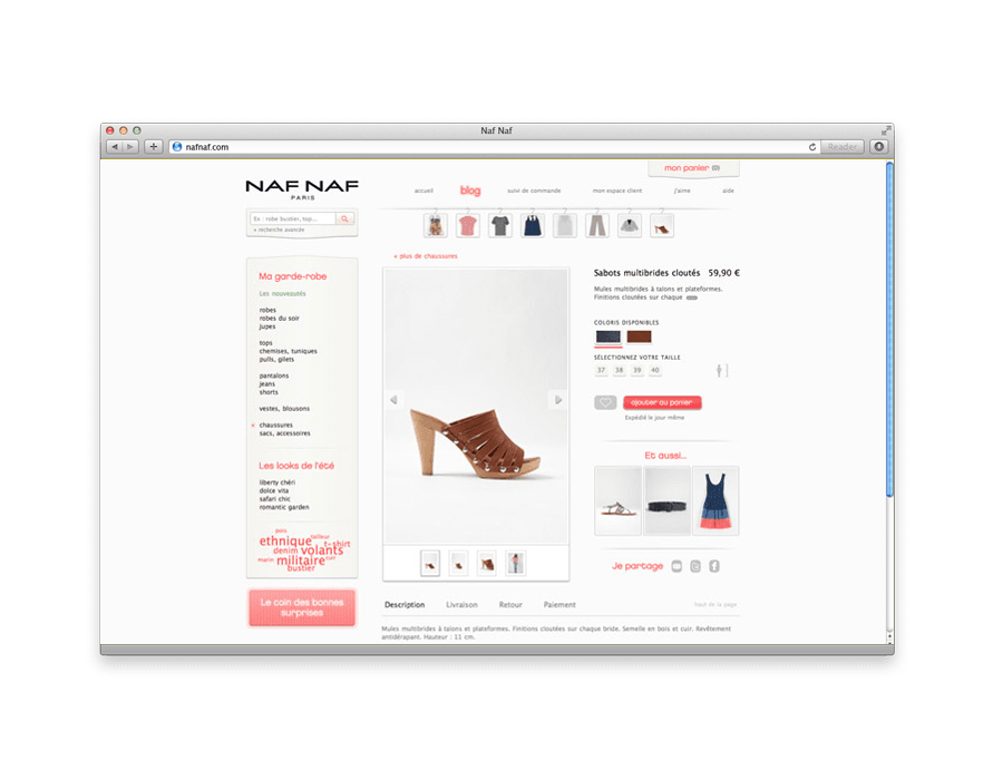 Naf Naf eshop product page