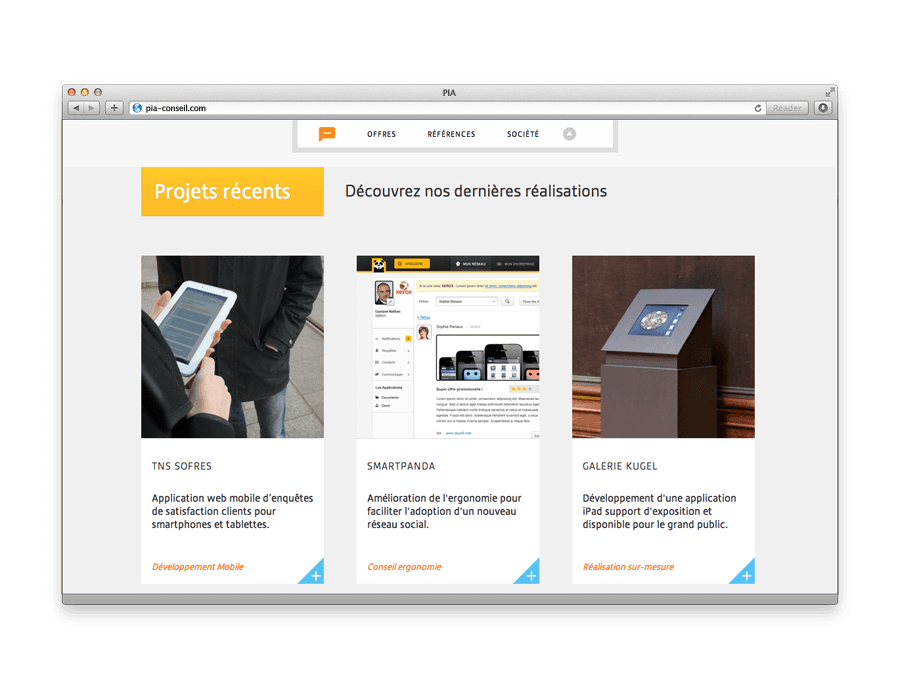 écran du site PIA